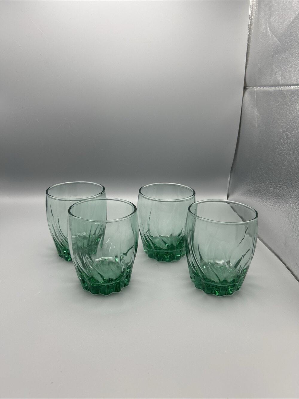 Set of 7 Anchor Hocking Central Park Fern Green Old Fashioned Glasses 12 oz